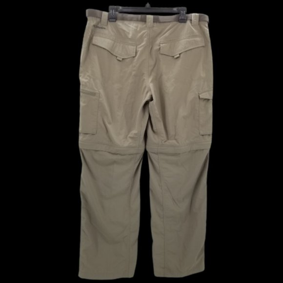Columbia Pants Mens Omni-Shade Beige Convertible Cargo Pockets HikingWork 38 x30 - Picture 2 of 5